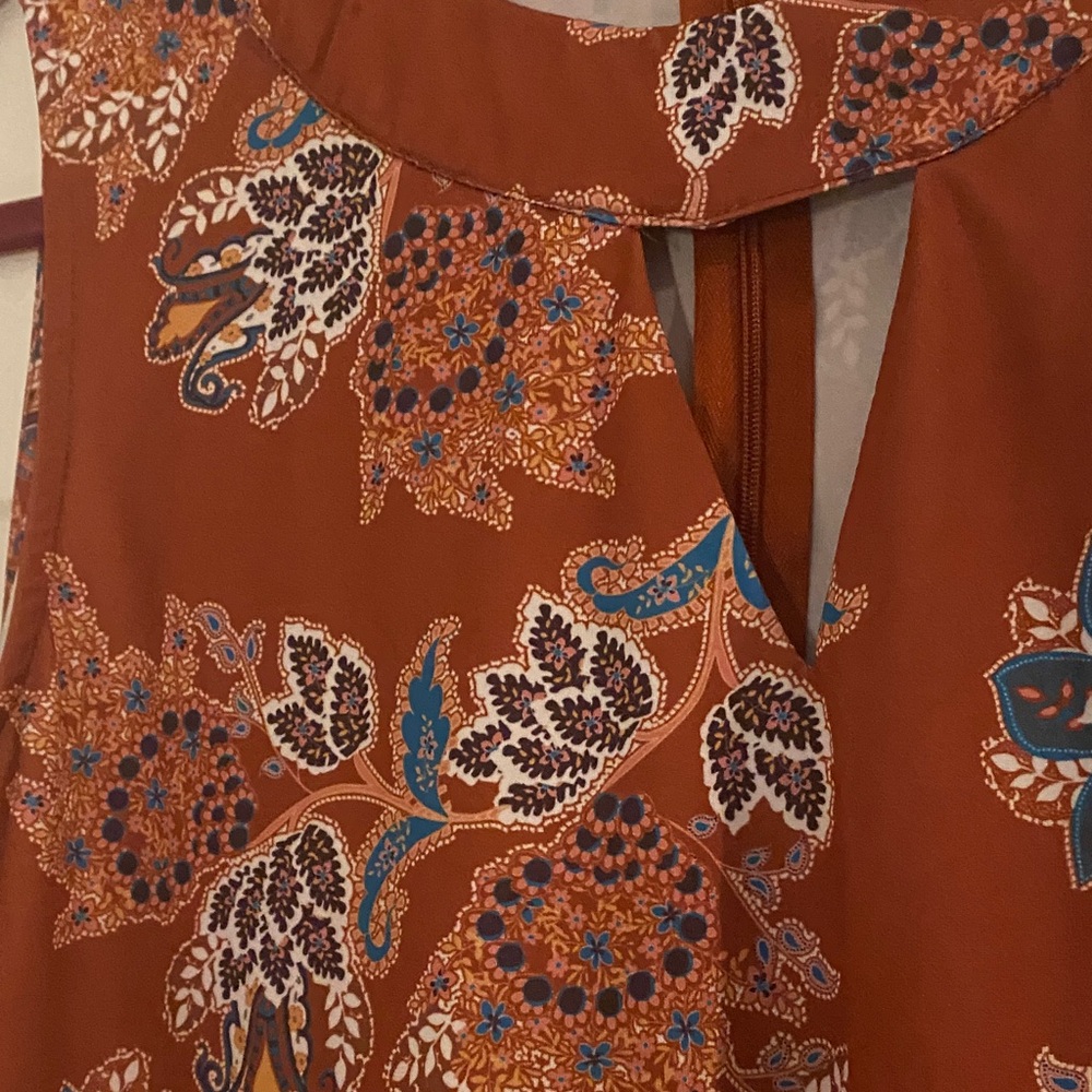 Storybuk Paisley Sleeveless Top - Rust and Blue - Picture 4 of 8
